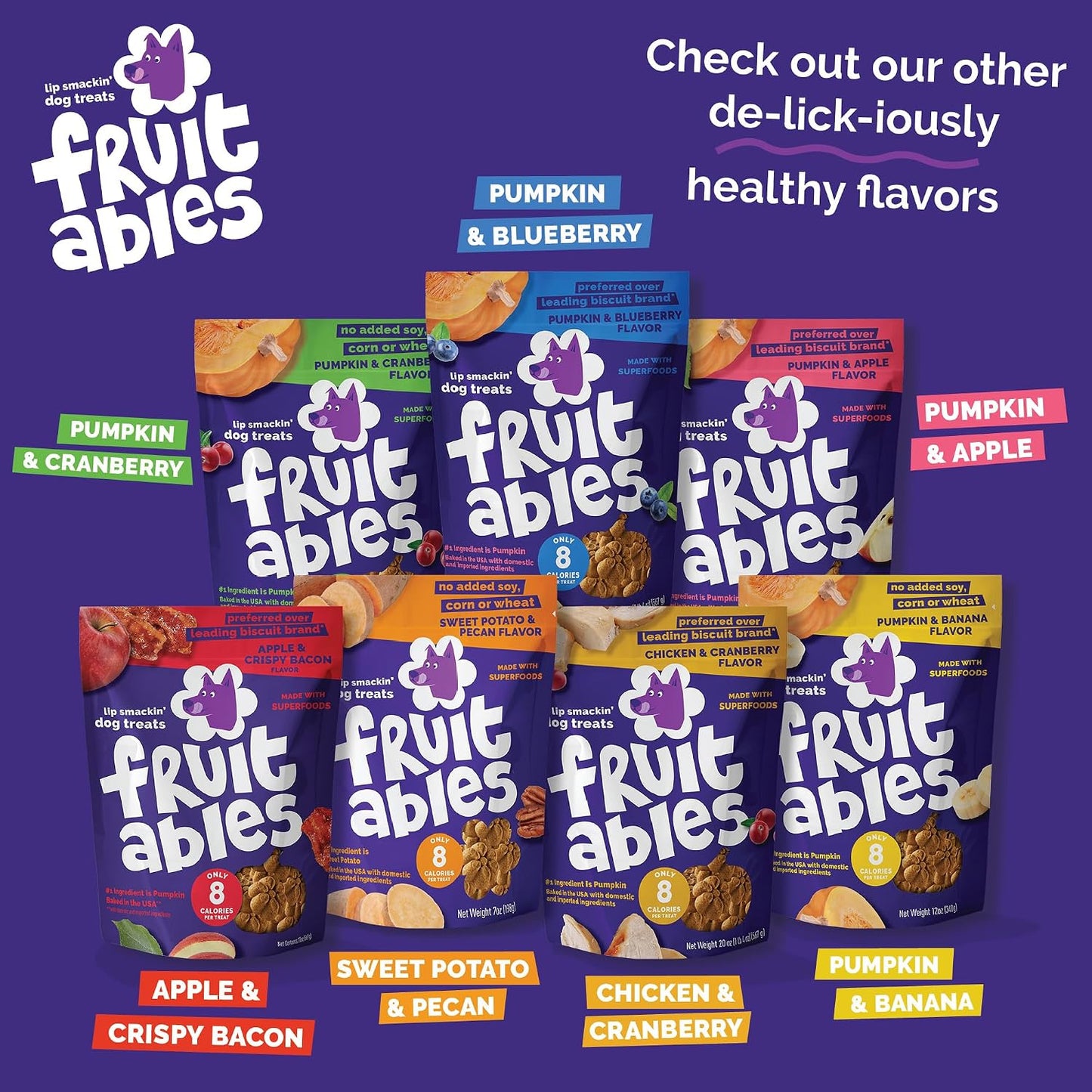 Fruitables Baked Dog Treats, Healthy Pumpkin Treat for Dogs, Low Calorie & Delicious, No Wheat, Corn or Soy, Made in the USA, Pumpkin and Blueberry Flavor, 12oz - Image 11