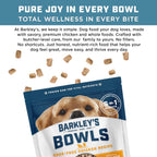 Close up of Barkley's Bowls frozen raw chicken ingredients