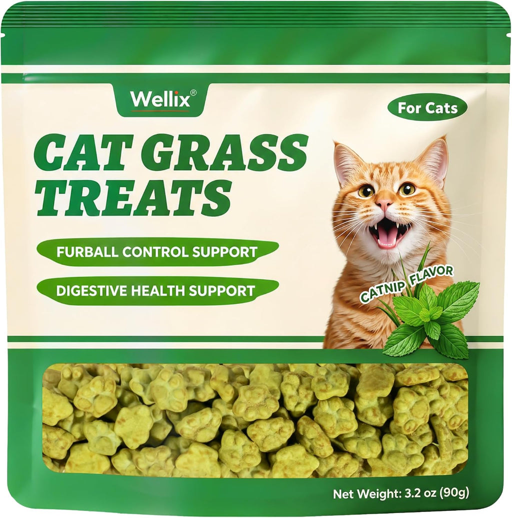 Wellix Cat Grass Treats with Catnip, Hairball & Digestive Support, 13.05 oz - Image 13