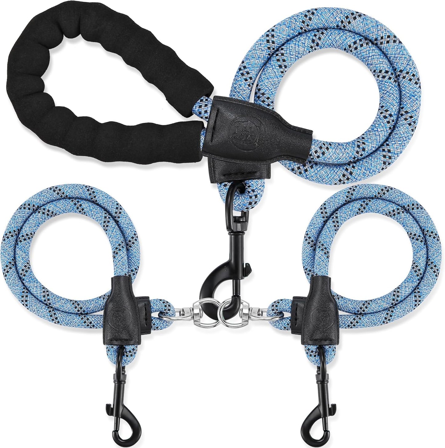 Double Dog Leash for Two Dogs - Detachable 360 degrees Swivel, No Tangle Leash with Reflective Strips for Walking and Training Small Medium and Large Dogs, S/8-45ibs, Pink - Image 10