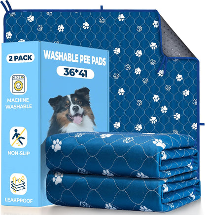 Fostanfly Washable Pee Pads for Dogs, 2 Pack Large 36"x41" Ultra-Absorbent and Leak-Proof Non-Slip Reusable Potty Training Pads for Dogs, Cats, Puppy, Potty Training of Add 8 Lanyards - Image 14