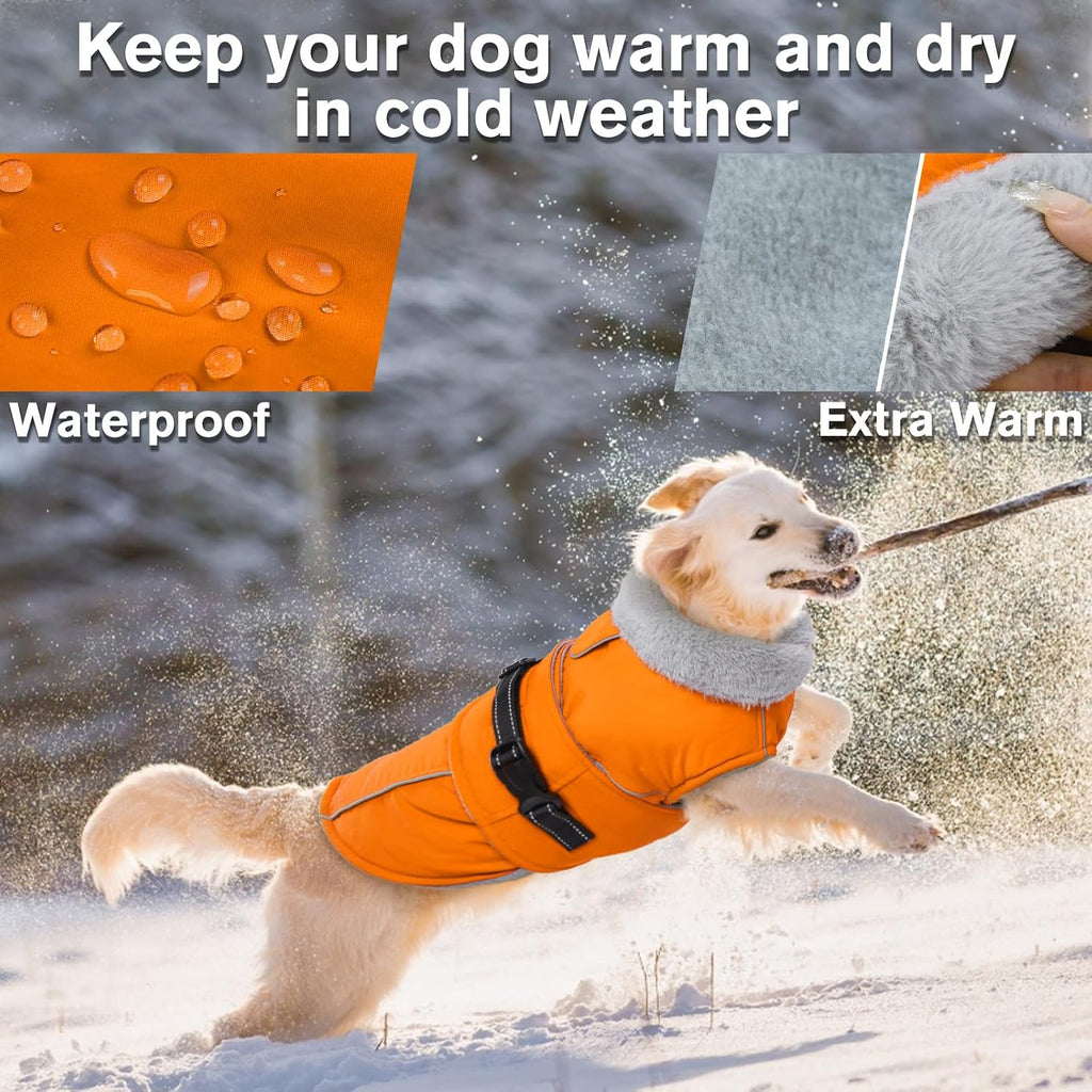 Lelepet fleece lined dog jacket side view