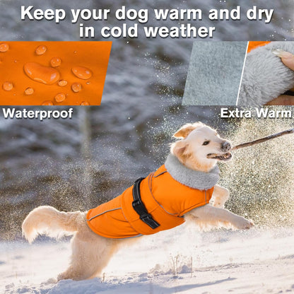 Lelepet fleece lined dog jacket side view