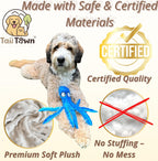 Reinforced stitching detail on Tail Town dog toy