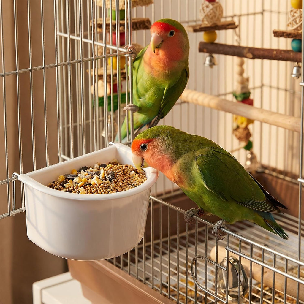 Exclaith 2 pack parakeet cage feeding dish
