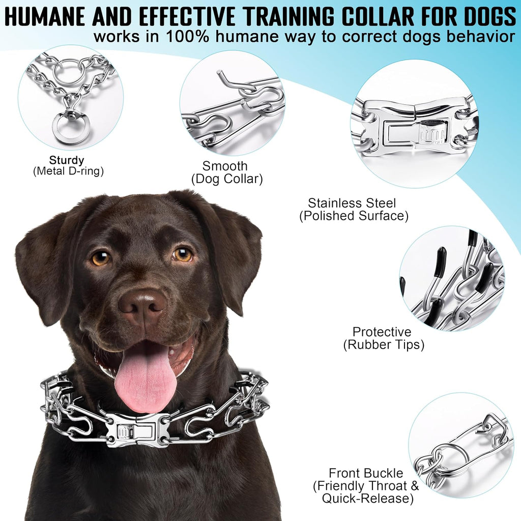 Mozeto adjustable prong collar with customizable interlocking links for medium dogs