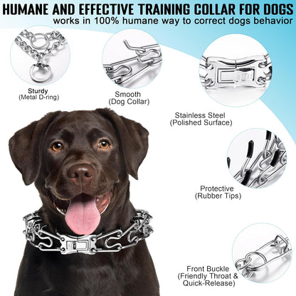 Mozeto adjustable prong collar with customizable interlocking links for medium dogs