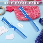 Yinkin lightweight portable manual pet hair trimmer with replacement blade installation view