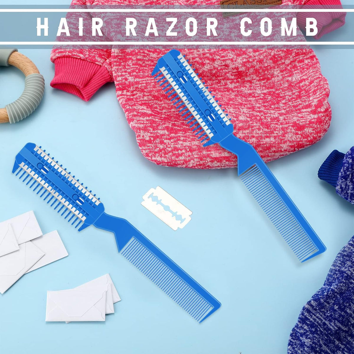 Yinkin lightweight portable manual pet hair trimmer with replacement blade installation view