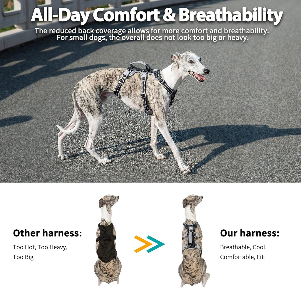 Breathable mesh padded anti escape puppy vest side view