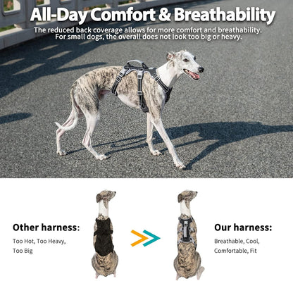 Breathable mesh padded anti escape puppy vest side view