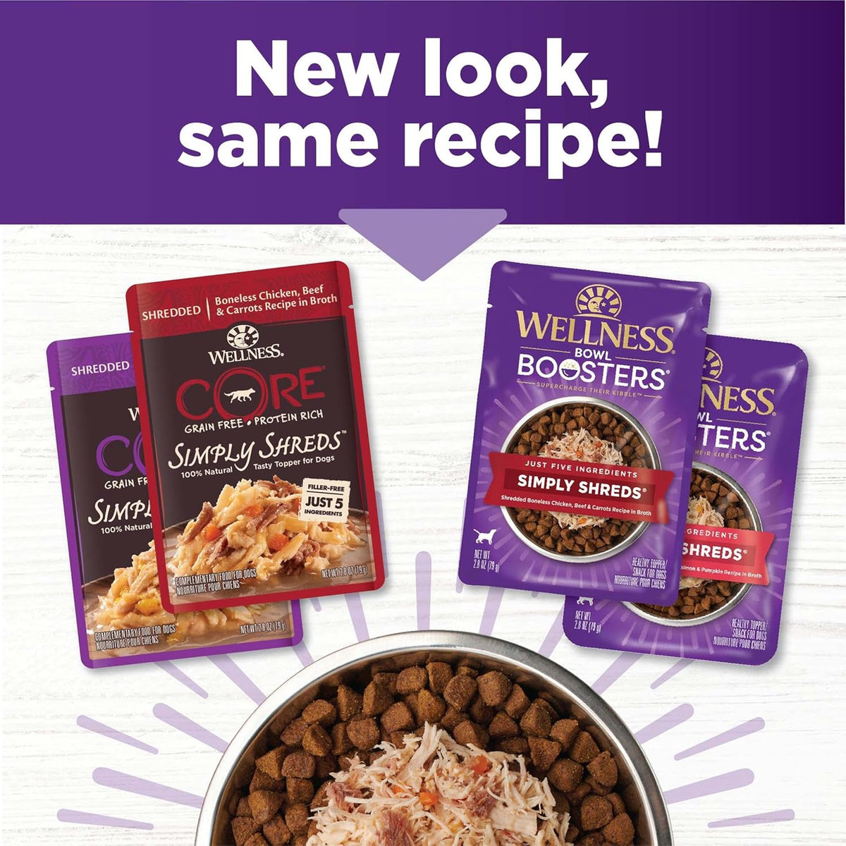 Wellness dog food topper pouch nutritional information