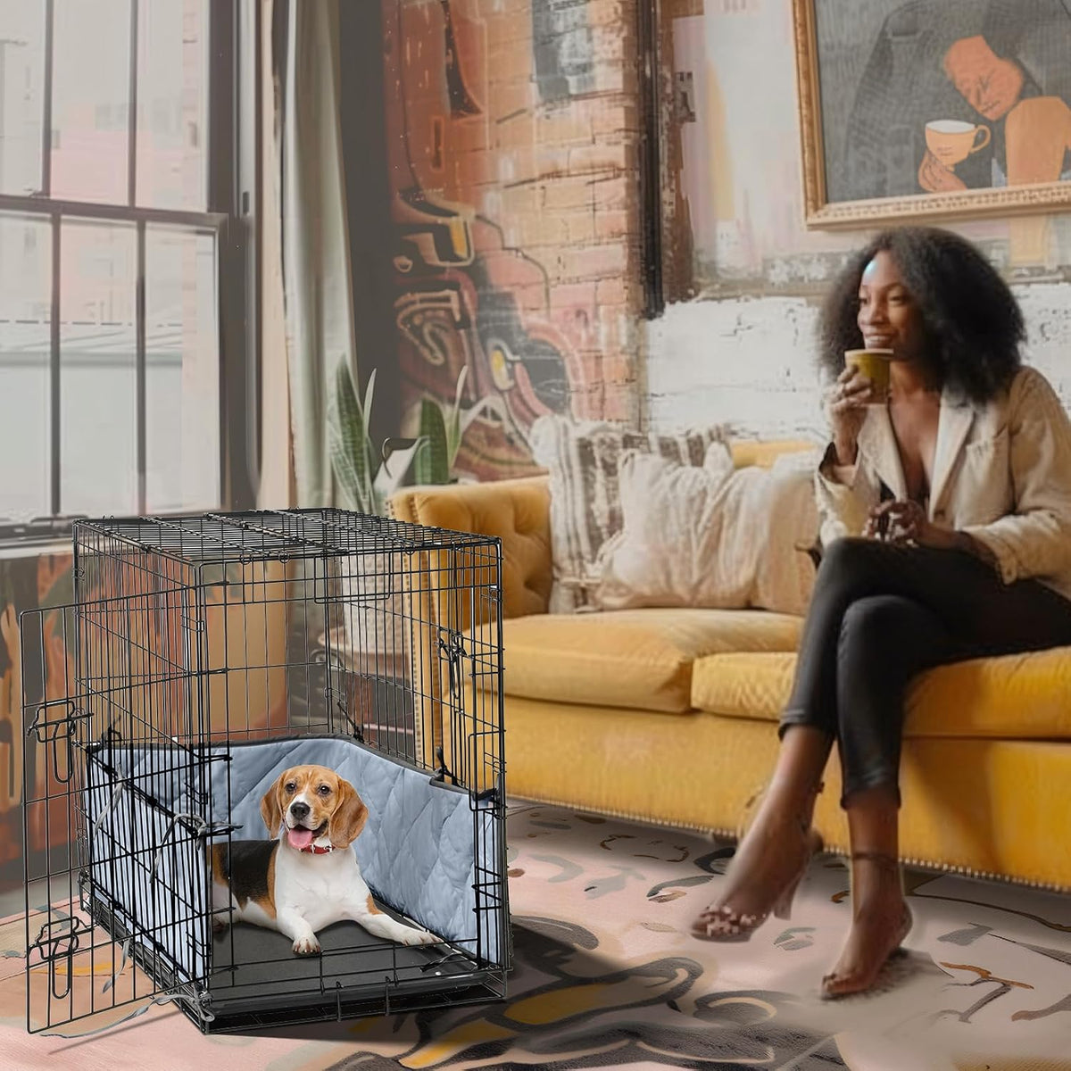 Yxzhyaba dog crate bumper packaging and product view