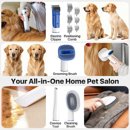 White Buenkee professional pet vacuum kit showing the two liter large capacity dust cup.