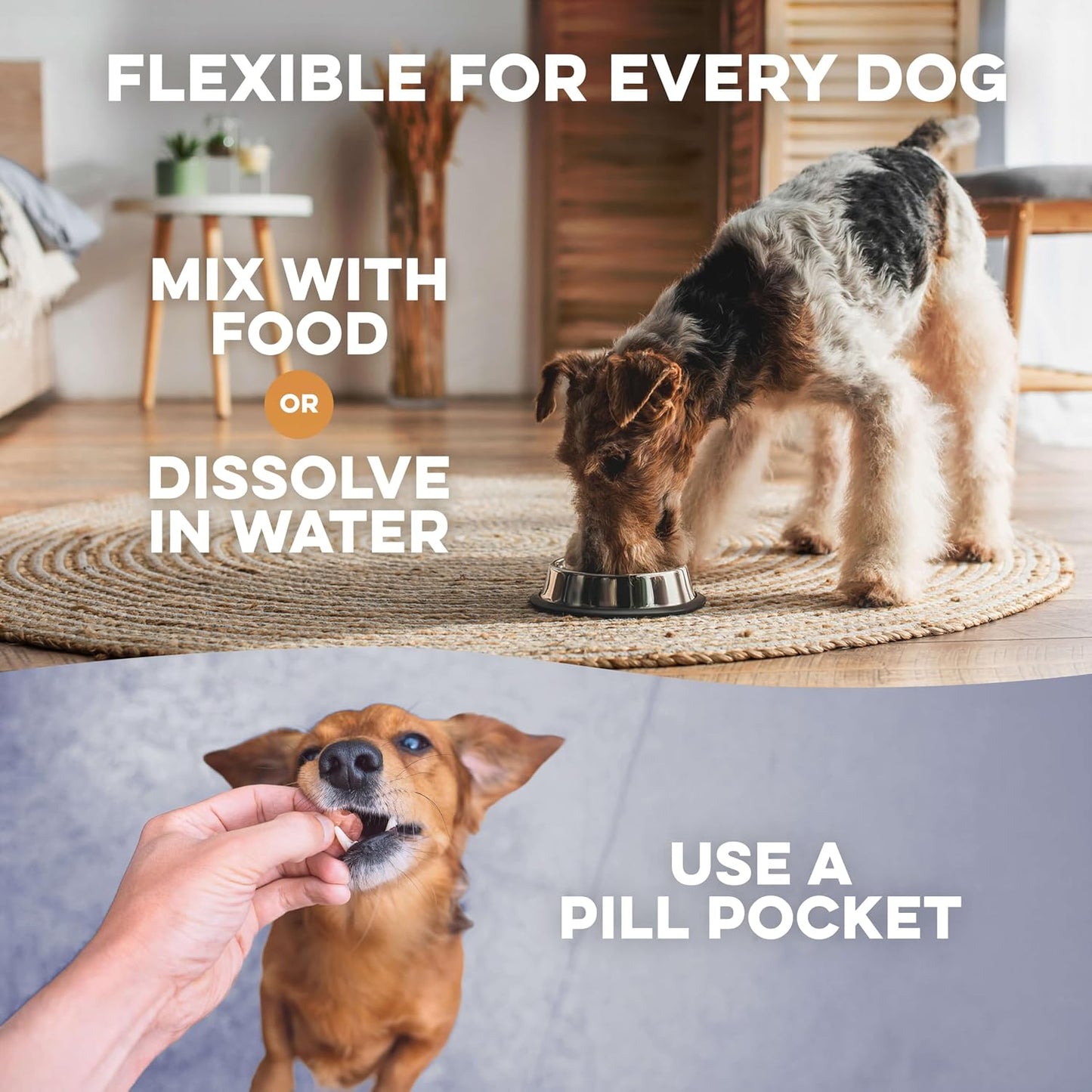 Odorless and tasteless anti itch pills for easy pet supplement administration.