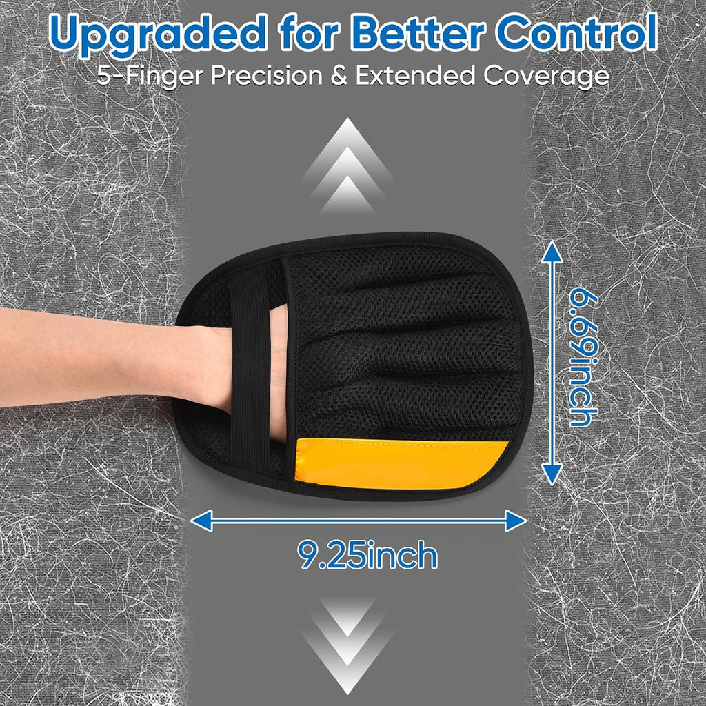 Jimtoiny grooming mitt showing electrostatic palm detail