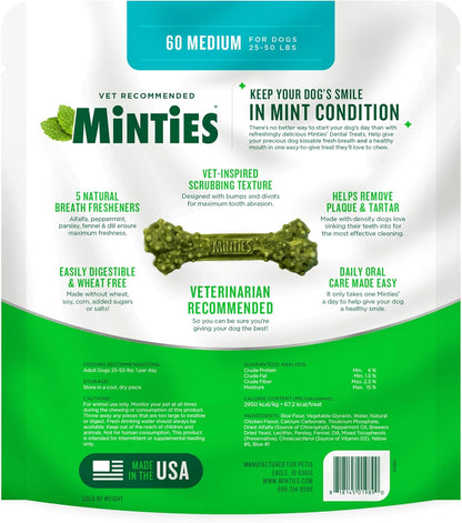 Rudra Retails imported Minties 60 pieces mint flavored daily care pet snacks selection