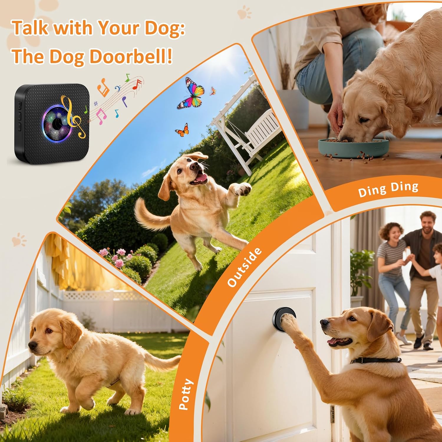 Ownpets Smart Dog Door Bell, Wireless Dog Doorbell for Potty Training & Housebreaking, Dog Bell to Go Outside, 1000Ft Range Waterproof Touch Button, 55 Melodies, Ideal for Puppies & All Dog Breeds - Image 9