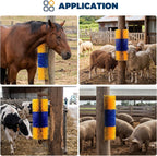 Close up view of weather resistant cattle massage brush bristles