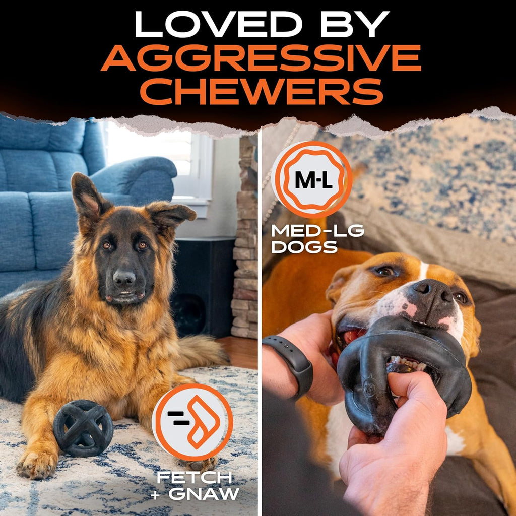 Monster K9 5.5 inch durable dog ball size comparison