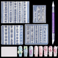 Laza 4 Piece 3D Bowknot Silicone Nail Art Molds kit front view showing transparent design templates.