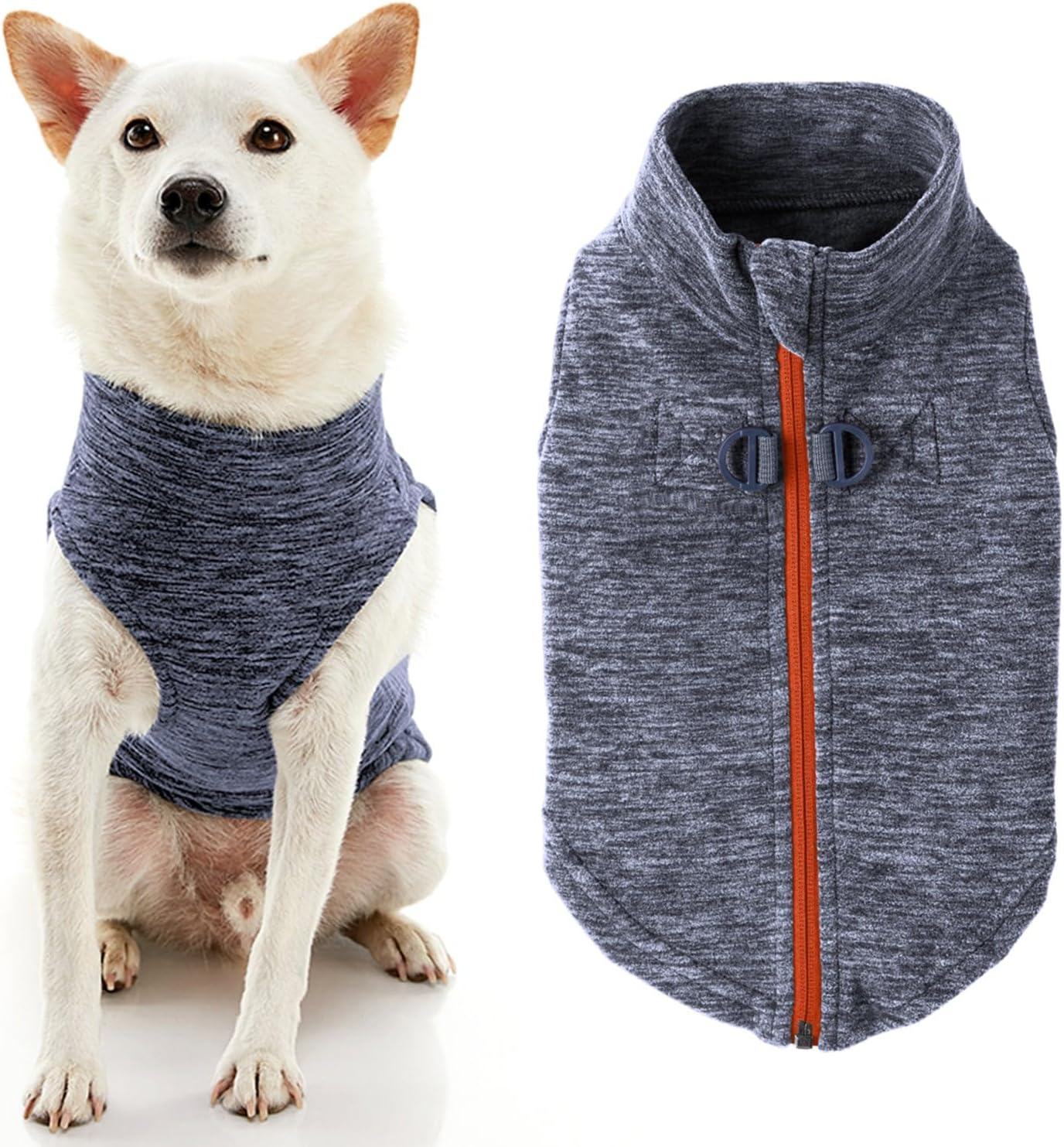 Gooby medium size pink dog fleece vest bottom opening layout design