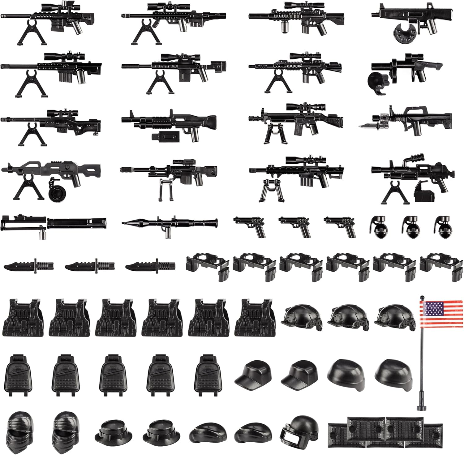83 Pcs Toy Soldiers Figures US Army Battle Toy Set - Weapons Pack Military Weapon Battle Building Blocks Compatible with Major Brand, 3 Years Old and up - Image 1