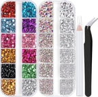 Belleboost flatback rhinestones set front view with storage trays