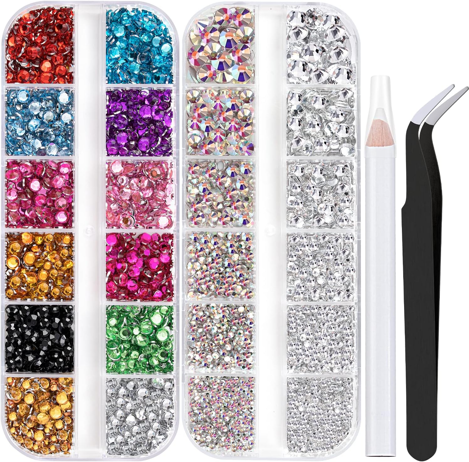 Belleboost flatback rhinestones 4520 pieces set front view