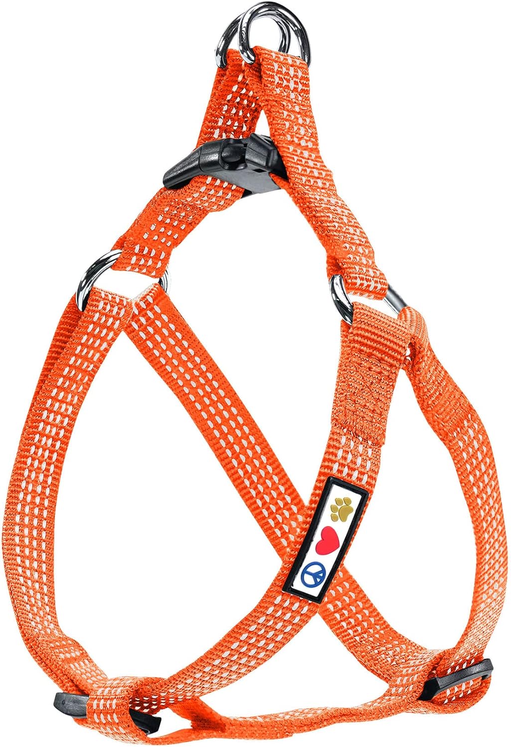 Pawtitas dog harness blue teal yellow color pattern