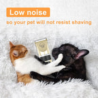 Side view of the ergonomic electric shaver for dogs illustrating the comfortable grip and USB charging port placement.