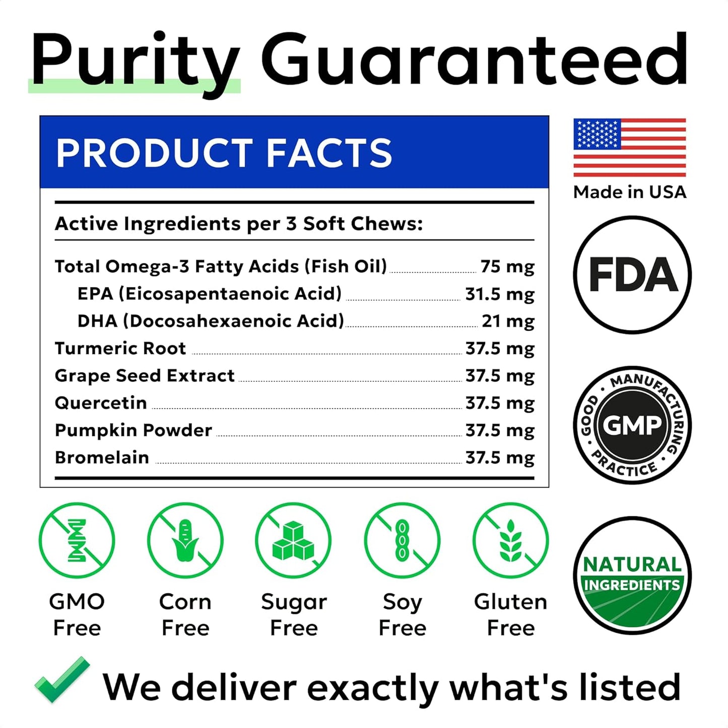 Authentic USA imported dog skin health and coat soft chews