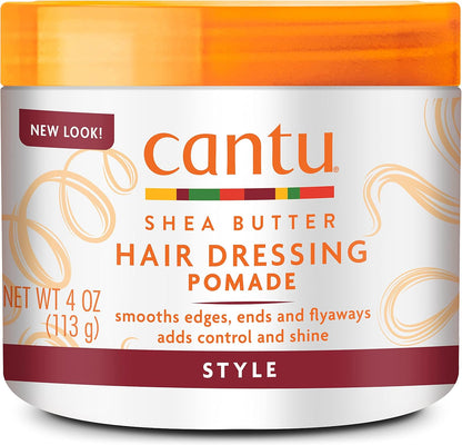 Cantu Shea Butter Hair Dressing Pomade 4 Ounce front view for textured hair care