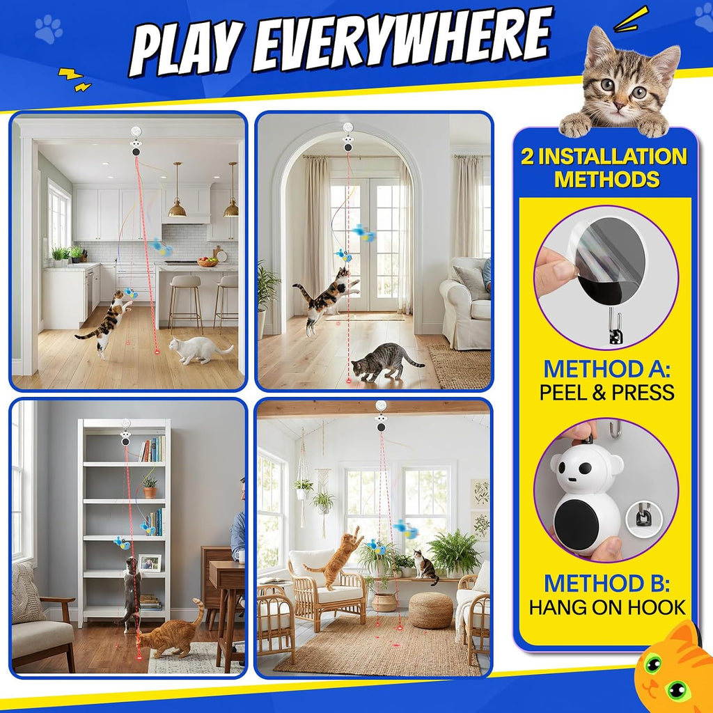 Premium USA imported automated cat toy close up view.
