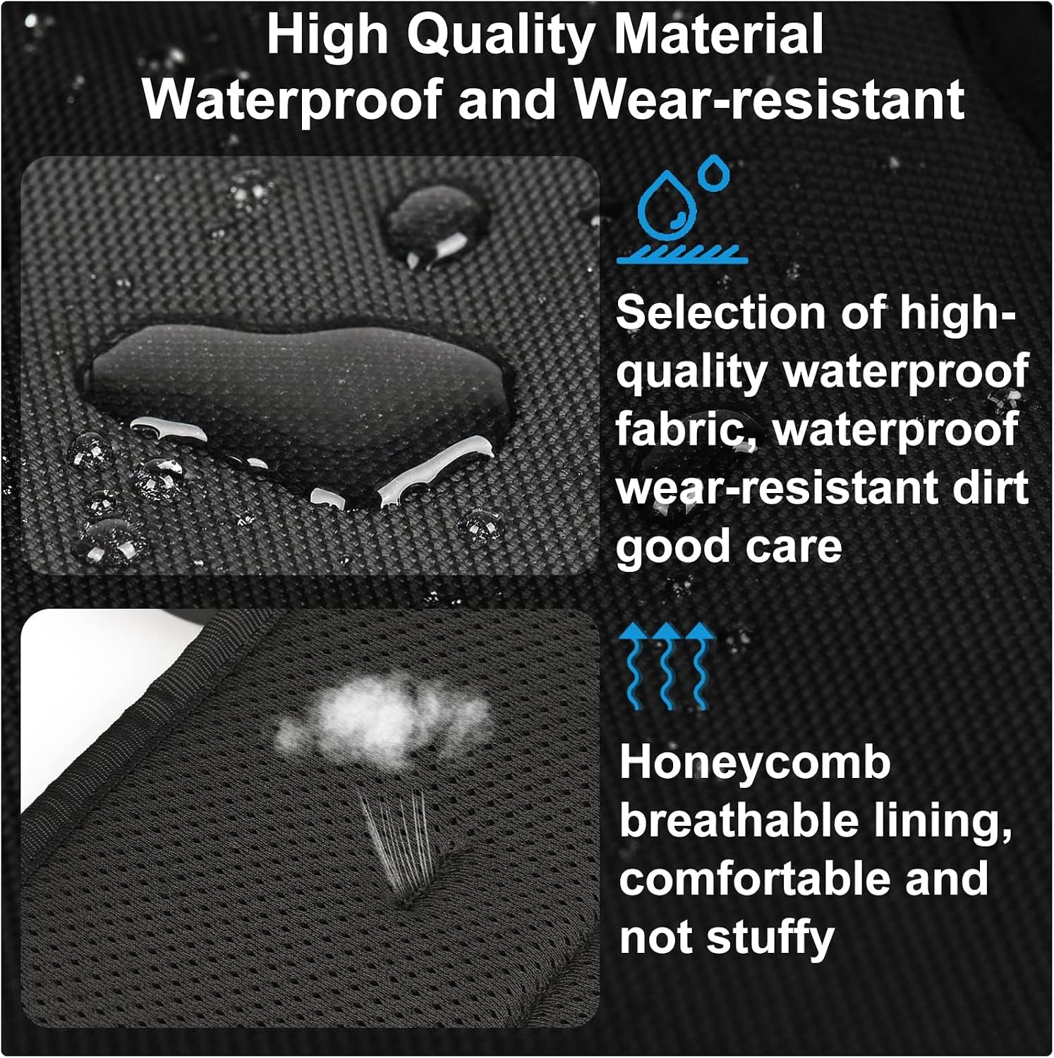 Breathable mesh lining and shockproof abdomen sponge of the full body dog sling.