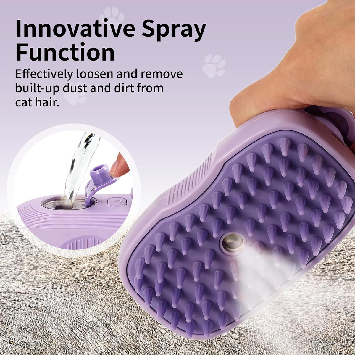 Close up of silicone bristles on Baytion steam brush