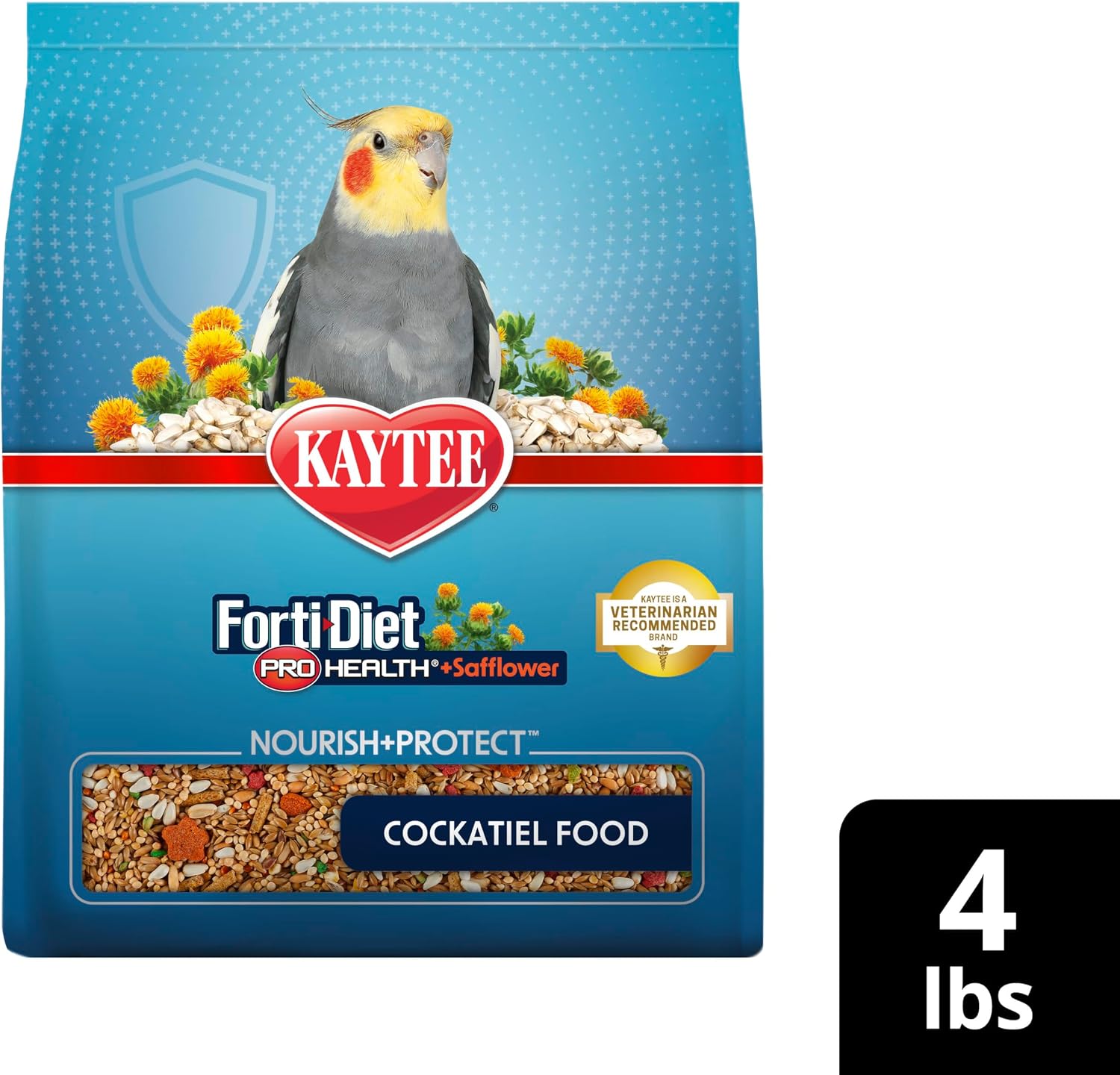 Kaytee Forti-Diet Pro Health+Safflower Nourish+Protect Cockatiel Food, Supports Breeding and Molting, Nutrition Backed by Science, Digestive and Brain Health, 4 pounds - Image 13