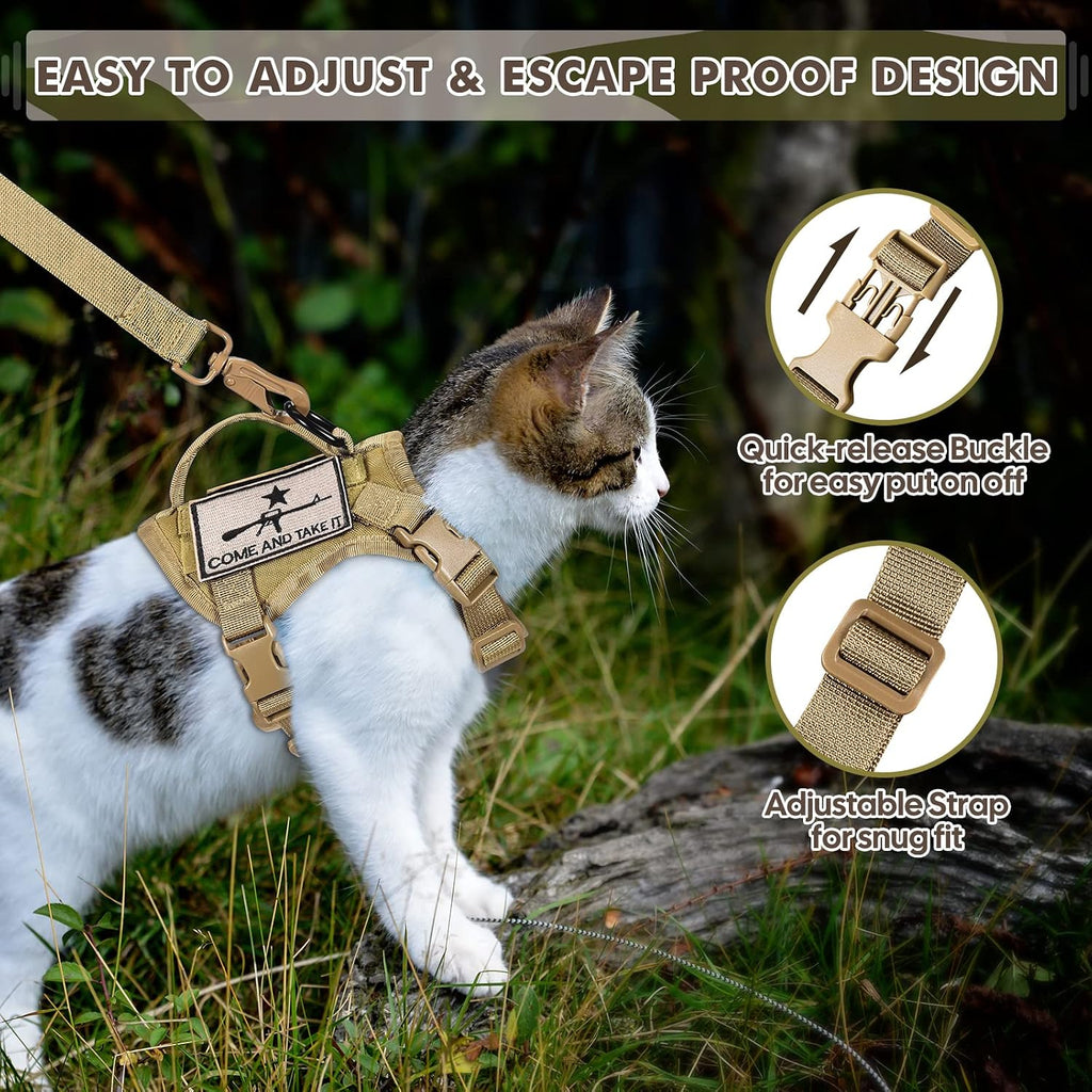SALFSE large cat walking harness with top control handle