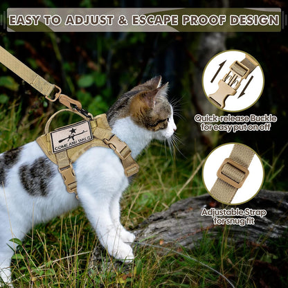 SALFSE large cat walking harness with top control handle