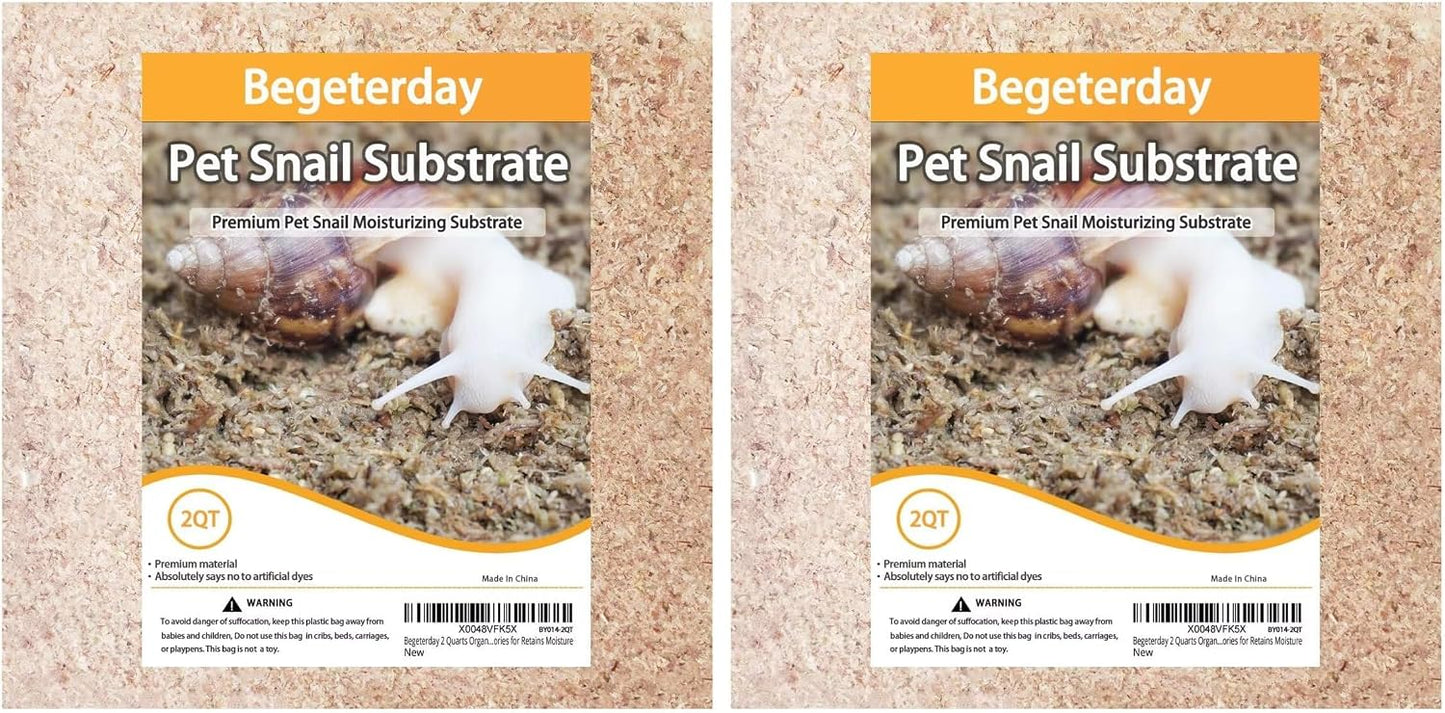 Begeterday premium moisture retaining substrate inside a glass snail enclosure