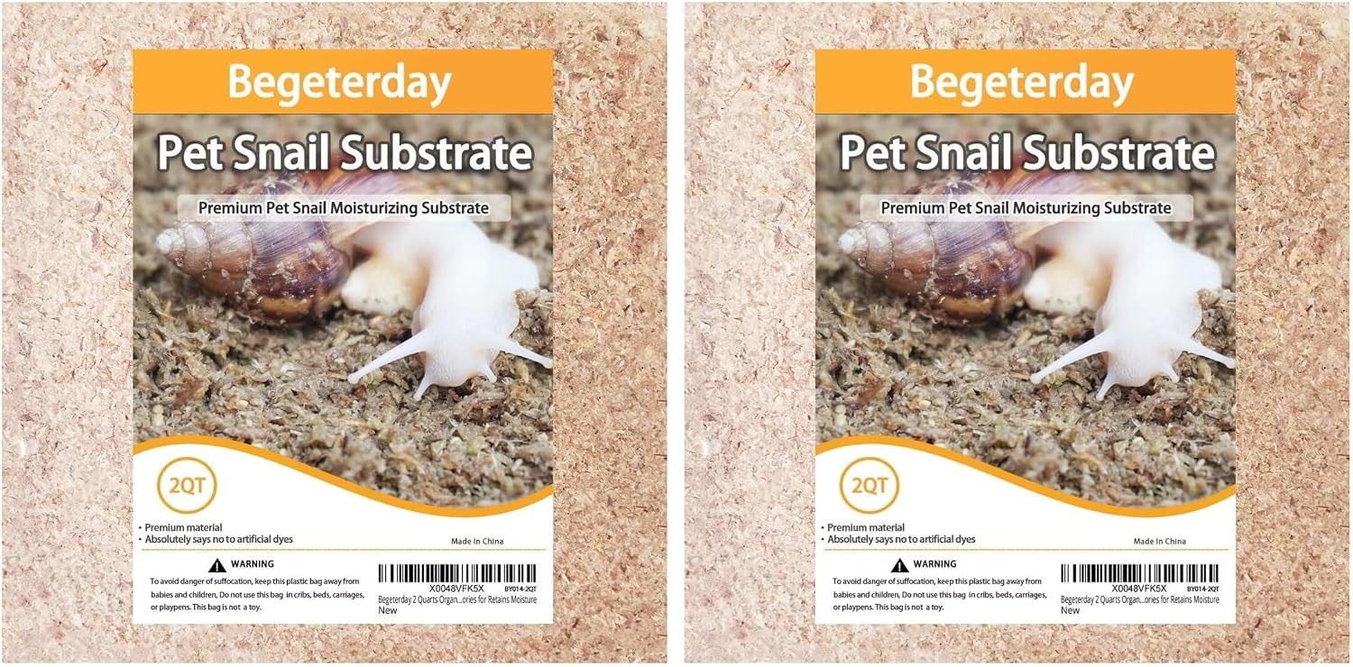 Begeterday premium moisture retaining substrate inside a glass snail enclosure