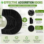 QUEARN automatic cat litter box replacement filters top view eight pack set