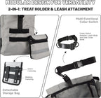 TOPDADA gray dog carrier backpack showcasing tear resistant lining and floof guard system