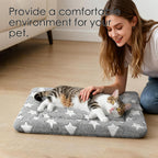 Durable small dog mattress placed inside a standard wire kennel