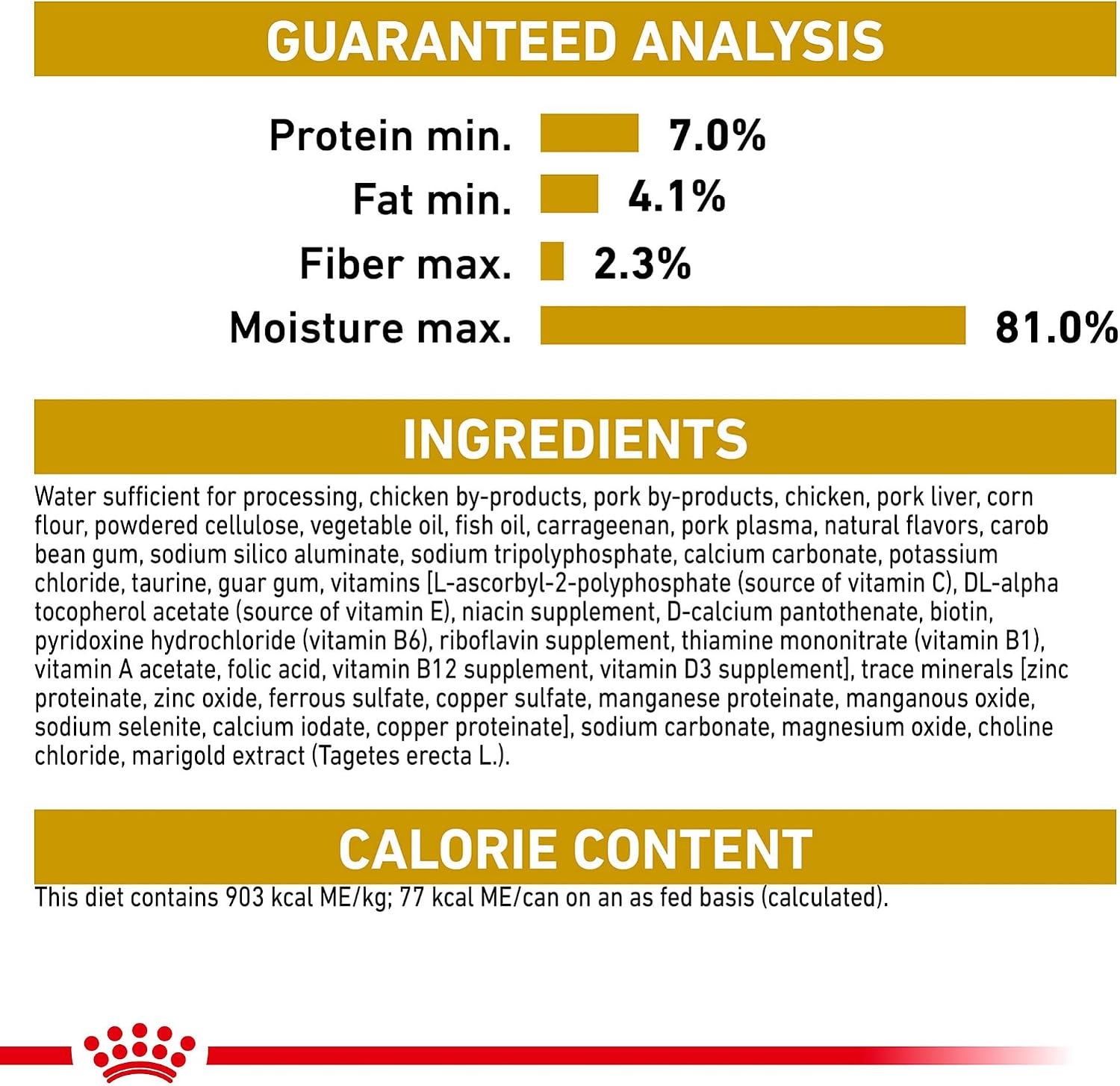 Royal Canin Chihuahua adult wet food showing the three ounce individual can design