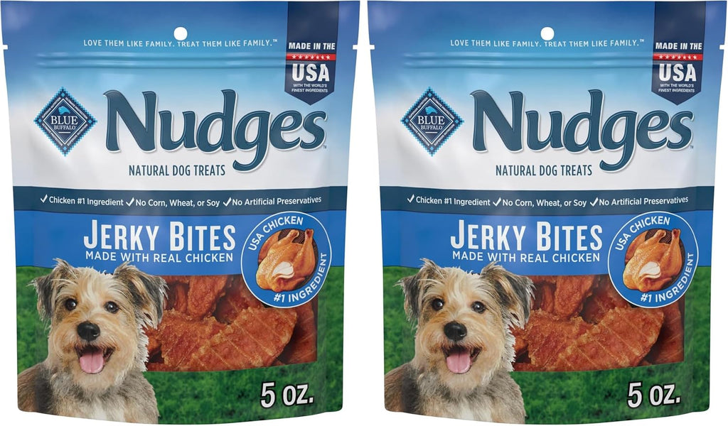 Blue Buffalo Nudges Jerky Bites Dog Treats, Made in the USA with Natural Ingredients, Bite-Sized Pieces, Chicken, 5-oz Bag - Image 12