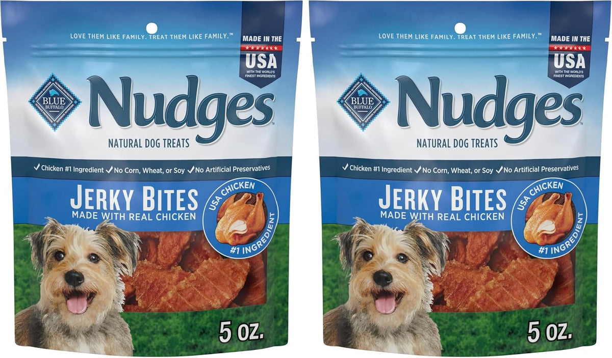 Blue Buffalo Nudges Jerky Bites Dog Treats, Made in the USA with Natural Ingredients, Bite-Sized Pieces, Chicken, 5-oz Bag - Image 12