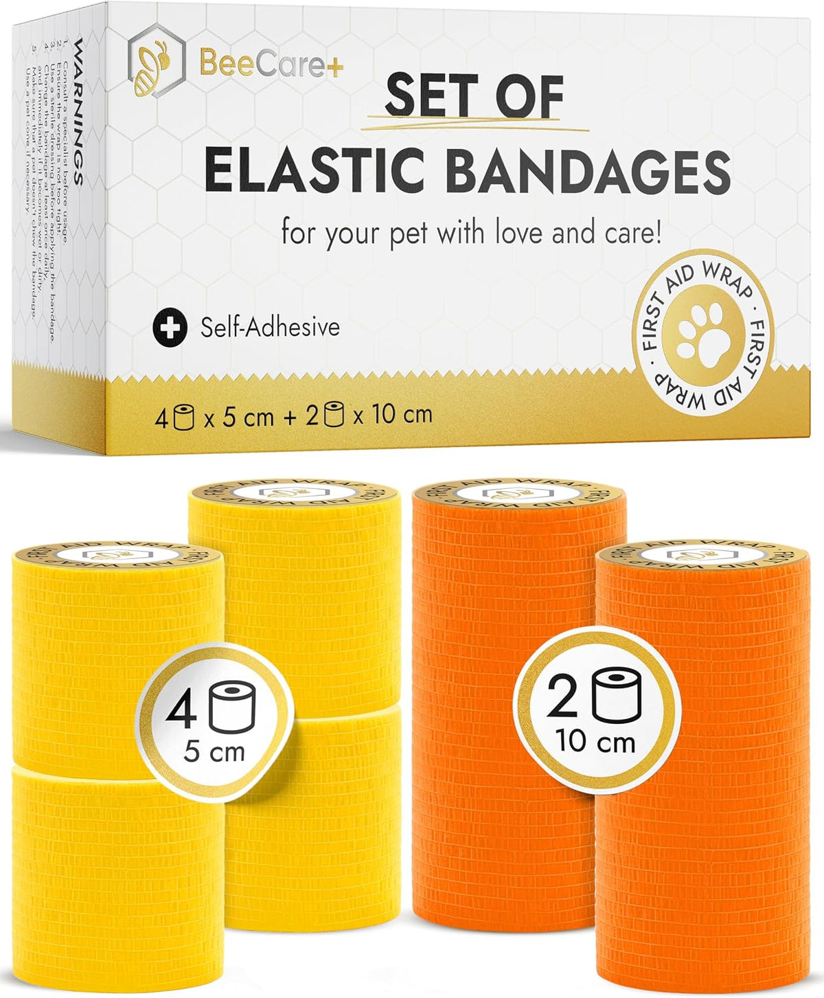 Self-Adhering Elastic Dog Bandages for Wounds - Cat & Dog Bandage Prevents Licking and Scratching - Made from Natural Rubber Latex, the Wrap Sticks to Itself - Set of 9 x 5 cm Rolls - Image 10