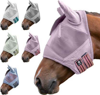 Equinavia Algard Soft Mesh Horse Fly Mask with Ears, 45 SPF UV Protection, Eye Shield, Fly Masks for Horses with Ears, Silver - Cob - Image 10