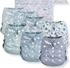 Nora's Nursery cloth diaper cover front view in Something Blue design